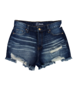 NOBO Women&#39;s Daisy Dukes High-Rise Blue Denim Distressed Raw Hem Shorts ... - $12.97 CAD