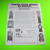 DROP COIN HERE ORIGINAL SALES FLYER FOR THE 1979 COIN-OP + SLOT MACHINE ... - £18.09 GBP