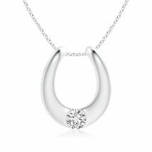 ANGARA Gypsy-Set Diamond Horseshoe Pendant Necklace in 14K Gold (HSI2, 0.3 Ctw) - £714.95 GBP