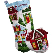 Bucilla Felt Stocking Applique Kit 18&quot; Long-Chistm - £28.33 GBP