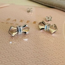 Ted Baker London Susli Bow Stud Earrings,  Silver Plated, Gift Box NWT - $39.00