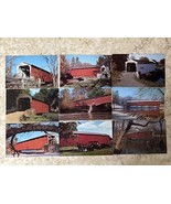 Vintage Lot Of 9 Greetings Dutch Country Covered Bridge Postcards Pennsy... - $8.90