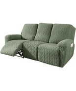 Vctops 8 Pieces Geometric Jacquard Plush Recliner Sofa Covers Soft, Gree... - $1,945.57 MXN