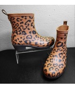 Hunter Women&#39;s Rain Boots Brown Refined Short Ankle Biker Cheetah Black ... - $100.93