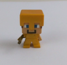 Mattel Minecraft Mini Series 1 Steve With Gold Armor &amp; Sword 1&quot; Mini Figure - £4.63 GBP