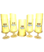 5 Prinz Brau +1974 Triest Pilsener Italian Beer Glasses - $24.95