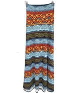NEW LuLaRoe LARGE Teal Green Blue Orange Black Gold Aztec Knit Maxi Skirt - $42.56