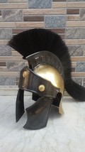 Medieval Roman Helmet Roman Reenact Helmet With Black Plume Helmet - £97.17 GBP