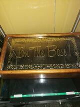 WoodGlassics 1974 I'm The Boss! Wooden Mirror Top Office Storage Box Tri... - $14.70