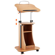 VEVOR Podium Stand, 43-Inch Wooden Lectern, Laptop Desk with Lockable Wh... - $65.99