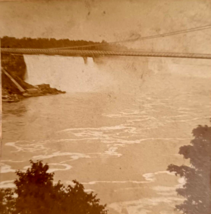 Niagara Falls Suspension Bridge New York NY 1886 Kilburn Stereoview Photo - $9.85