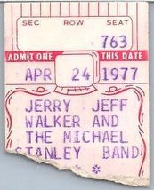 Vintage Jerry Jeff Walker Michael Stanley Ticket Stub April 24 1977 Oshk... - $34.64