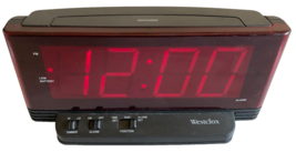 Vintage Westclox Alarm Clock Model 110861 Black Big Numbers Electric Or Battery - £9.70 GBP