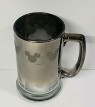 Disney Mickey Mouse Mirror Like 5.5&quot; Glass Mug - £15.32 GBP