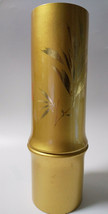 Golden Bamboo Flower Vase Ikebana Ornament golden color Japan Style - $73.52