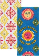 2 Different Printed Terry TOWELS(15&quot;x26&quot;)SUMMER,GEO,SHINE Bright Like The Sun,Ko - £11.60 GBP