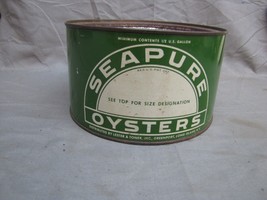 Vintage Sea Pure Oysters 1/2 Gallon Tin Lester &amp; Toner Oyster Co Long Is... - $148.49