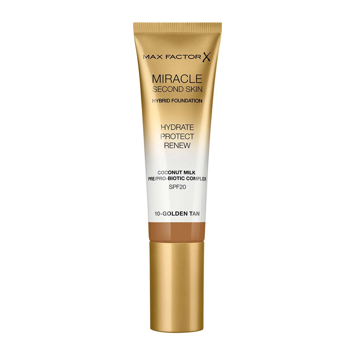Max Factor X Miracle Second Skin Hybrid Foundation - 10, Golden Tan - $259.47 MXN