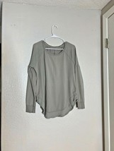 Gray Womens Sz L Gray Tee Thermal Panel Shirt Top - £6.99 GBP