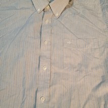 Dockers Men&#39;s Button Up Shirt Size XL Tan Cotton Blend Short Sleeve Pocket - $11.40