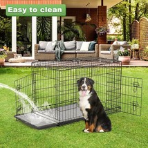 BestPet Double-Door Metal Dog Crate with Divider and Tray, L - £79.27 GBP