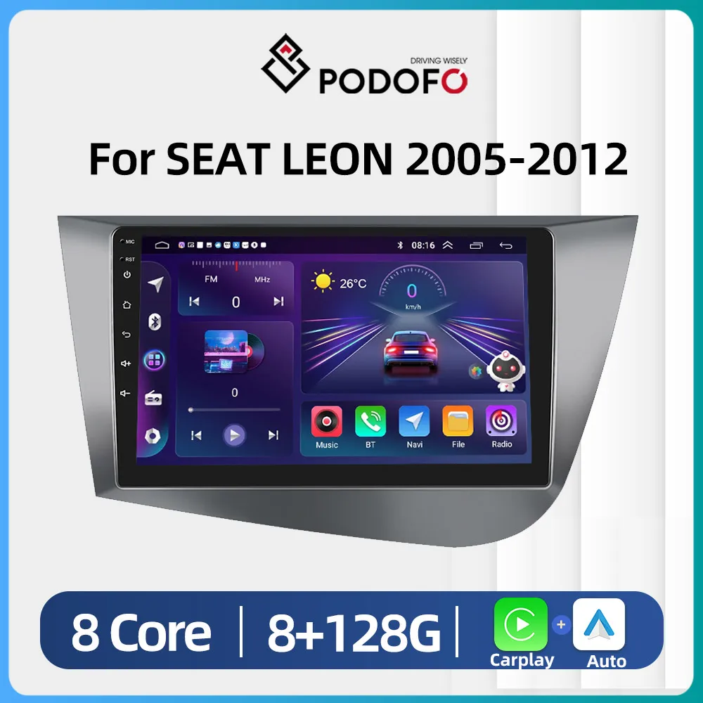 Podofo Android For SEAT LEON 2005-2012 2Din Car Radio Multimedia Video Player - £114.28 GBP+