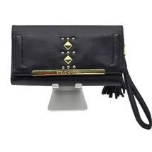 Steve Madden Womens Black Tasseled Removable Strap Card Holder Wallet Wr... - $15.99