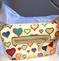 Shoulder Bag Purse Girls Women medium  zippered pockets  solid Hearts - $19.83