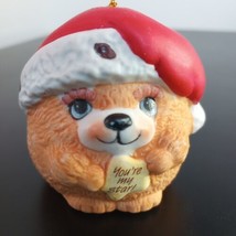 Jasco Lil Chimer Bear Ornament &quot;YOU&#39;RE MY STAR&quot; Porcelain Bell Christmas VTG - £7.62 GBP