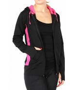 Hoodie with thumb holes Black/Pink Womens Size Medium - $25.00