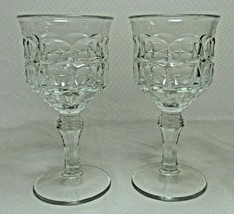 2 Indiana Glass Tiara Clear Constellation 7&quot; Wine Water Goblets Beautifu... - £23.42 GBP