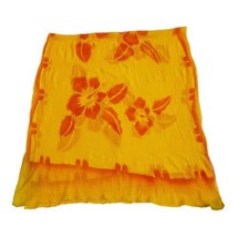 Polynesian Tropical Hibiscus The Beachcombers Yellow Hawaiian Floral Scarf 31x67 - $18.22