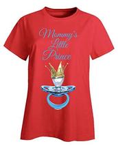 Kellyww Mommy&#39;s Little Prince Pacifier with Crown Design - Ladies T-Shirt Red - £32.04 GBP