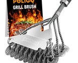 Bbq Grill Cleaning Brush Bristle Free &amp; Scraper - Triple Helix Design Ba... - £13.36 GBP