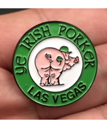 Vintage Ye Irish Porker Las Vegas Enamel Pig Pin 1&quot; Diameter - £5.32 GBP