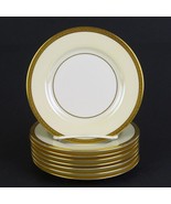 Theodore Haviland Milford Bread Plates Set 8, Vintage Gold Encrusted Rim... - £39.15 GBP