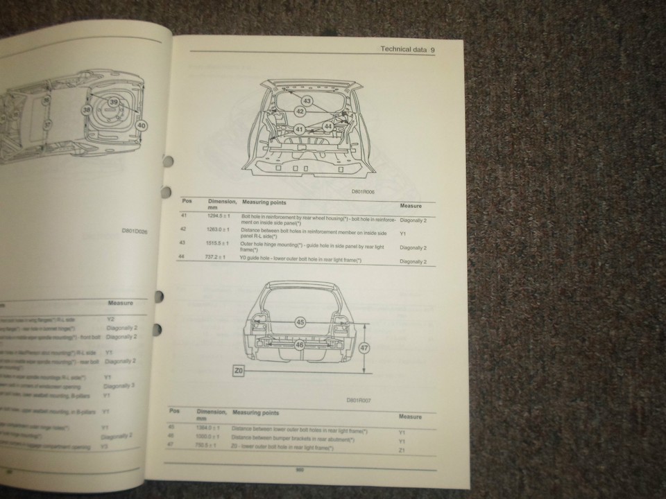 1994 95 96 971998 Saab 900 8:1 Body body Repairs Service Shop Manual FACTORY OEM Item image 10
