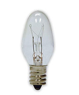 GE 6 Pack C-7 Cool Bright Clear White Replacement Bulbs 5 Watts Candelabra Base - £5.50 GBP