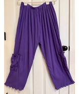 Cottonways Gauze Purple  Pants Pull On Elastic Waist Lower Accent Pockets - $601.05 MXN