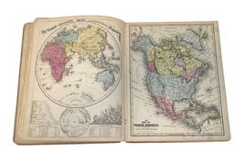 Antique 1875 Mitchell's School Atlas - 44 Color Copperplate World Maps image 7