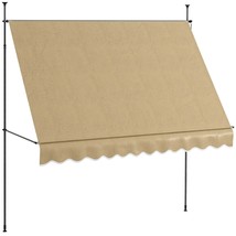 Outsunny 118&#39; Freestanding Manual Retractable Patio Awning, Beige - $136.99