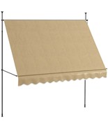Outsunny 118&#39; Freestanding Manual Retractable Patio Awning, Beige - $2,542.74 MXN