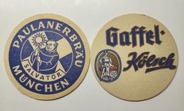 Paulaner Brau Salvator / Gaffel Kolsch Germany Beer Coasters 4.25&quot; PB201 - £7.96 GBP