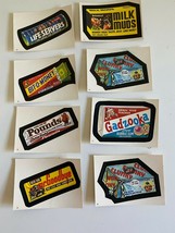 Candy 1982 Topps Wacky Packages Set Of 8 Stickers  Pouds Milk Muds Clunky - £11.23 GBP