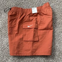 Nike Women&#39;s Woven High Rise Shorts Burnt Orange Loose Fit Size Small Active - £18.05 GBP