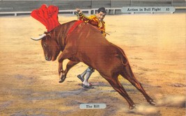 MEXICO ACTION~IN BULL FIGHT~THE KILL~SANDOVAL NEWS PUBL POSTCARD 1940s - £6.87 GBP