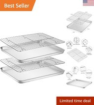 Stainless Steel Baking Sheet Set with Cooling Racks - Non-Toxic &amp; Easy t... - $66.51