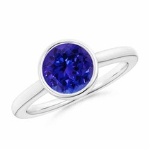 ANGARA Bezel-Set Round Tanzanite Solitaire Engagement Ring for Women in 14K Gold - £1,834.16 GBP