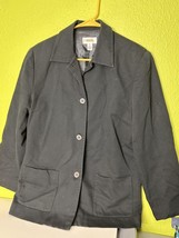 Talbots Size 12 Jacket Sport Coat Black 3 Button Pockets - £13.36 GBP