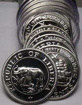 Rare Proof Roll (20 Coins) Liberia 1968 5 Cent Coins~Elephant Coins~Free Ship - £98.85 GBP